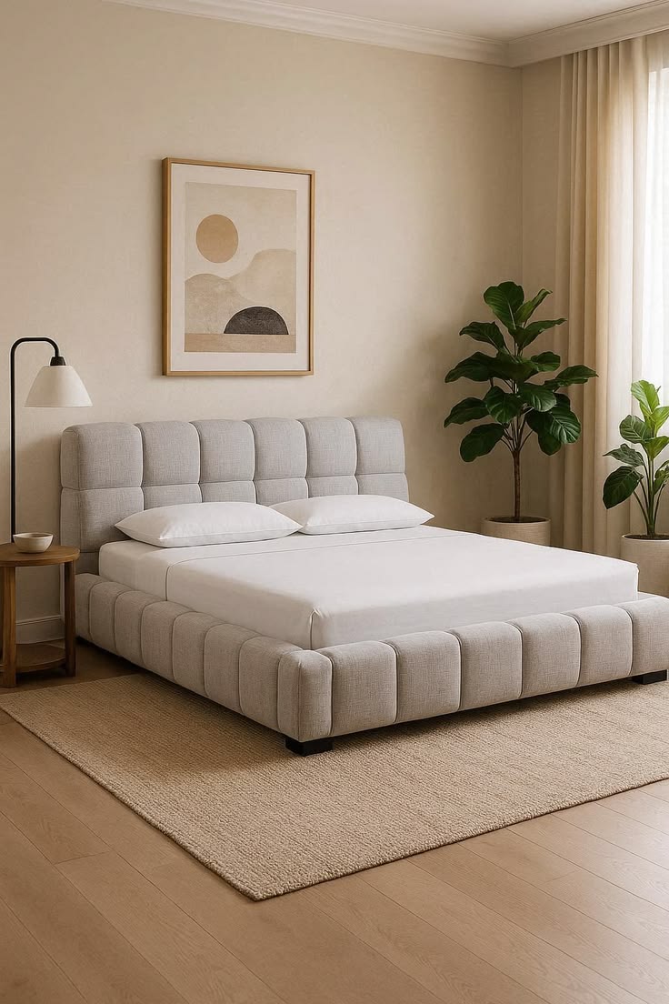 Giường Ngủ Bọc Nỉ Hiện Đại GN-2025